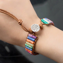 Carregar imagem no visualizador da galeria, Bracelete 7 chakras de pedras Naturais - Mundo dos Japamalas
