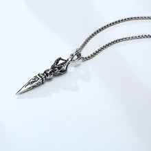 Carregar imagem no visualizador da galeria, Colar Punhal Tibetano Athame Phurba em Aço Inoxidável - Mundo dos Japamalas
