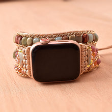 Carregar imagem no visualizador da galeria, Bracelete Para AppleWatch/ SmartWatch das Pedras Naturais Amazonita, Jaspe Vermelho e Rodocrosita - Mundo dos Japamalas
