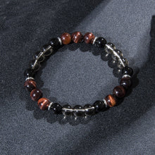 Carregar imagem no visualizador da galeria, Japamala de 108 Contas + Pulseira das Pedras Naturais Onix, Quartzo Fumê e Olho de Tigre Vermelho. Proporciona Alivio aos Sintomas do estresse - Mundo dos Japamalas
