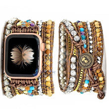 Carregar imagem no visualizador da galeria, Bracelete Para AppleWatch/ SmartWatch das Pedras Naturais Jaspe Madeira - Mundo dos Japamalas
