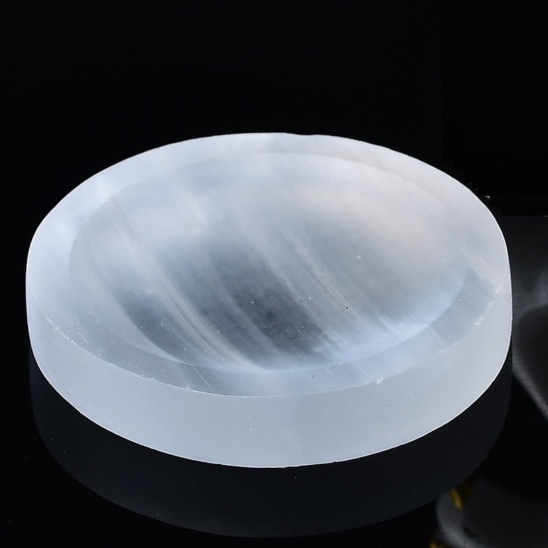 Bowl de Selenita Branca para Limpeza e Purificação de Outros Cristais - Mundo dos Japamalas