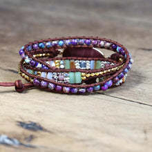 Carregar imagem no visualizador da galeria, Bracelete Saúde da Pedra Natural Jaspe Roxo - Mundo dos Japamalas
