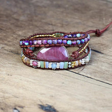 Carregar imagem no visualizador da galeria, Bracelete Saúde da Pedra Natural Jaspe Roxo - Mundo dos Japamalas
