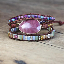 Carregar imagem no visualizador da galeria, Bracelete Saúde da Pedra Natural Jaspe Roxo - Mundo dos Japamalas
