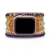 Carregar imagem no visualizador da galeria, Bracelete Para AppleWatch/ SmartWatch das Pedras Naturais Lápis Lazuli, Ágata Pink e Quartzo de Cristal - Mundo dos Japamalas
