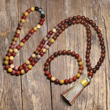 Carregar imagem no visualizador da galeria, Japamala de 108 Contas + Pulseira das Pedras Obsidiana Mahogany e Turquesa Africana. Bloqueia Ataques Psíquicos e Elimina Influências Espirituais Negativas - Mundo dos Japamalas
