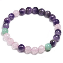 Carregar imagem no visualizador da galeria, Japamala de 108 contas + Pulseira Quatzo Rosa e Ametista. Purificação do Estado Emocional e Eleva a Sabedoria.
