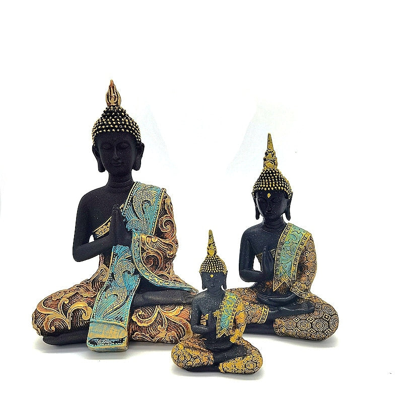 Estatueta Decorativa de Buda em Resina Feito a Mão - Mundo dos Japamalas