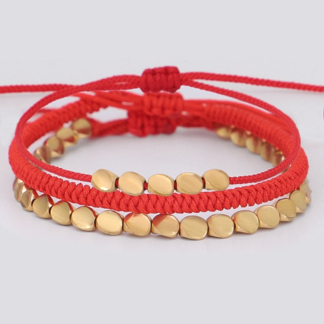 Trio de Pulseiras Tibetanas EVOLUIR: Prosperidade, Saúde e Proteção - Mundo dos Japamalas
