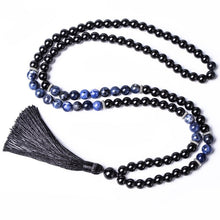 Carregar imagem no visualizador da galeria, Japamala de 108 Contas + Pulseira de Onix e Lápis Lazuli. Promove o Fortalecimento da Saúde e Transmuta as Energias Negativas em Positivas - Mundo dos Japamalas
