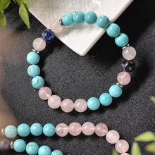 Carregar imagem no visualizador da galeria, Japamala de 108 Contas + Pulseira de Quatzo Rosa, Turquesa Azul e Lápis Lazuli. Repele as Energias Negativas e Aumenta o Poder Espiritual - Mundo dos Japamalas
