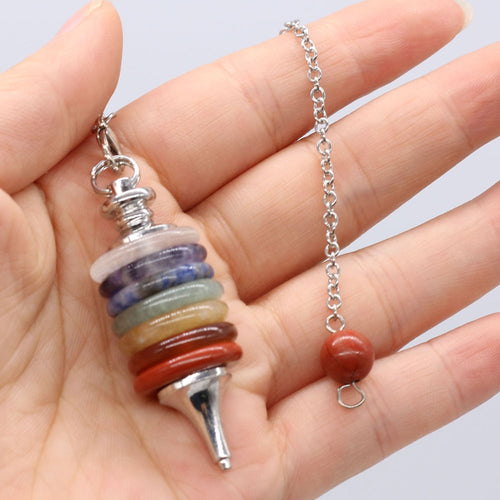 Pêndulo para Radiestesia das Pedras Naturais dos 7 Chakras - Mundo dos Japamalas